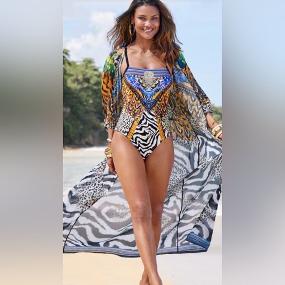 Venus Glitzy Crisscross One-Piece NWOT!